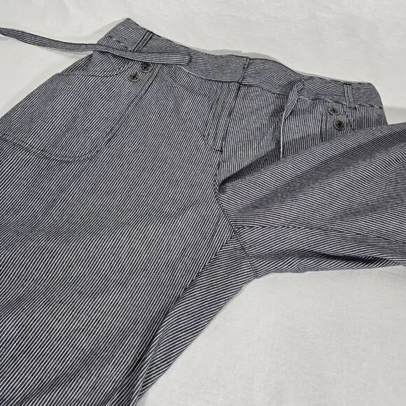 VINTAGE Striped Elastic Waist Drawstring Cargo BERMUDA Shorts Women's Size L/XL. - Picture 9 of 17